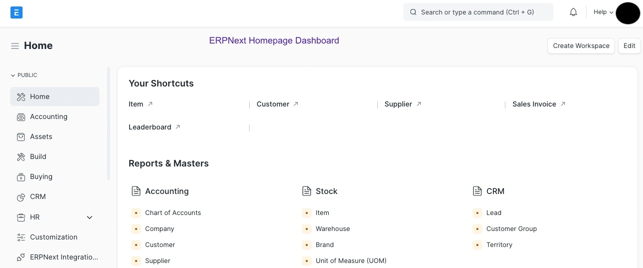 ERPNext Dashboard - Real-time Business Intelligence Analytics